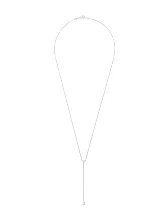 Anita Ko T-drop necklace - women - Diamond/18kt White Gold - One Size - Metallic