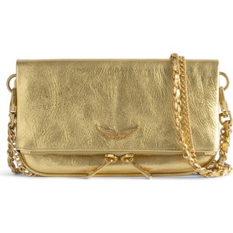 Zadig&Voltaire Rock Vintage Metallic Crossbody Bag in Gold at Nordstrom