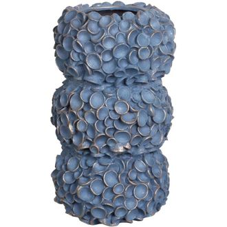 Beliani Vaso da fiori retr&ograve; Boho Vaso da fiori da interno per esterni in magnesio Blu Muzaki