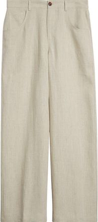 S&eacute;fr Arno Linen Trousers in Beige Concrete Linen at Nordstrom, Size X-Large