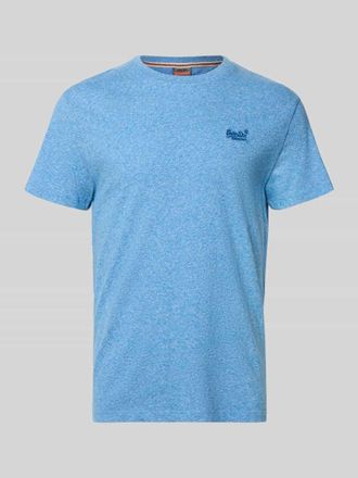 Superdry Regular Fit T-Shirt mit Logo-Stitching in Jeansblau, Gr&ouml;&szlig;e XXL