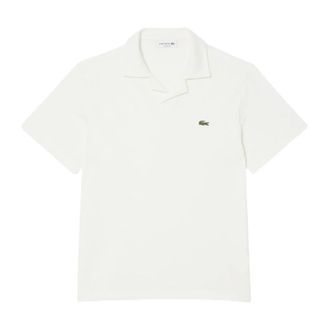 Lacoste Polo Shirts, male, White, Size: 2XL Classic Fit Cotton-Linen Polo