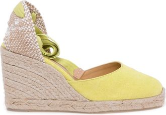 Castaner Schoenen, Dames, Geel, 40 EU, Katoen, Carina/8 Wedge Espadrille