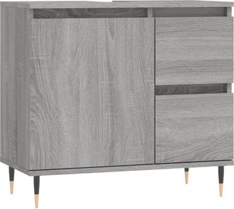 vidaXL Bathroom Cabinet Grey Sonoma 65x33x60 cm Engineered Wood Vidaxl