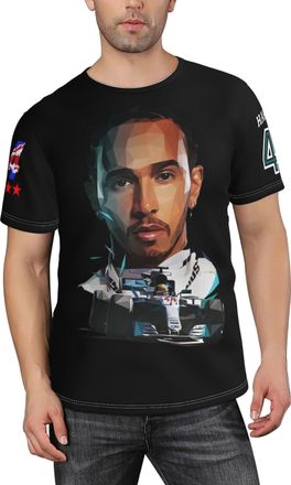 Generic Mens Racing Driver Hamilton 44 Merch Classic T-Shirt Multi-Pattern Prints Crew Neck Short-Sleeve Unlock New Summer Streetwear Styles Casual Multicolou