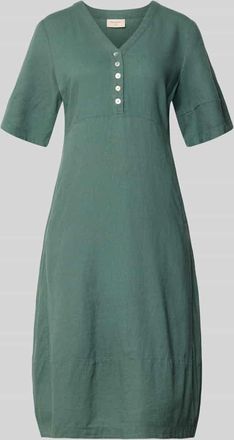 Freequent Knielanges Kleid aus Leinen-Viskose-Mix Modell Lava in Gruen, Gr&ouml;&szlig;e XXL