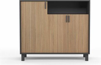 HERDASA Zapatero modelo GOTEMBURGO, grafito con frente efecto listones