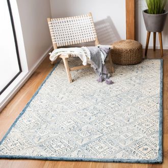 Safavieh Glamour Hand Made Area Rug, Blue / Ivory Bohemian Style Non-Shedding