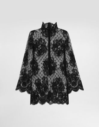 Dolce & Gabbana Lace Dress With High Neck - Woman Dresses Black 36