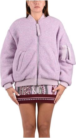 Laneus Bomber in boucl&eacute; - - Jackets - Donna - Viola - S