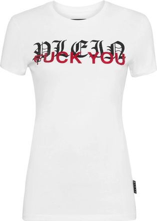Philipp Plein T-Shirt Slim Fit - Dames - T-shirts - Wit - S - Katoen - Tops
