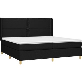 vidaXL Vidaxl - Cama Box Spring Con Colch&oacute;n Tela Negro 200x200 Cm