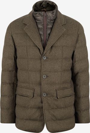 Herno Daunenjacke im Blazerschnitt aus Seide und Kaschmir