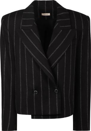 The Mannei Bert Double Breasted Blazer - Dames - Blazers - Zwart - 2XS - Katoen - Jassen