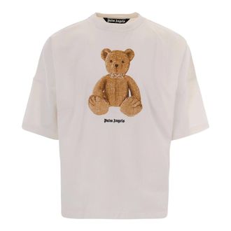 Palm Angels T-Shirts, male, White, Size: L Bear Over Tee