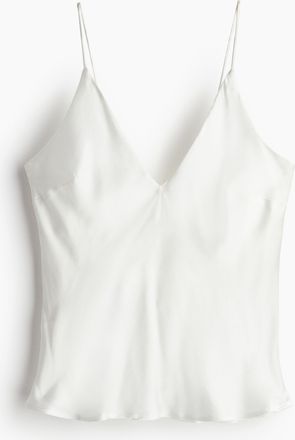 H&M Tr&auml;gertop aus Satin aus einer Seidenmischung - White