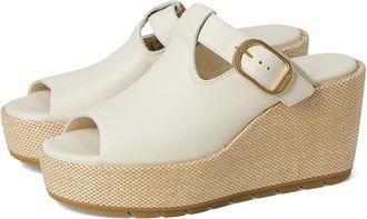 Sorel Sunpeak Wedge Slide Womens Wedge Shoes Chalk/Gum 16 : 10.5 B - Medium, Leather