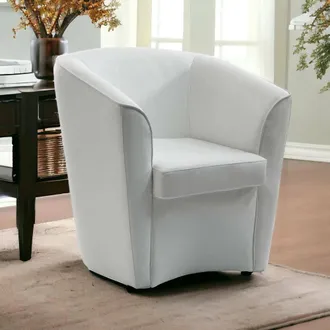 Dmora Sill&oacute;n Dabbiat, Sill&oacute;n, 100% Made In Italy, Sill&oacute;n Relax En Ecopiel, 70x60h74cm, Blanco - Dmora