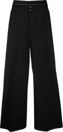 Maison Margiela wide-leg tailored trousers - women - Cotton/Polyester/Spandex/Elastane/Virgin Wool - 40 - Black