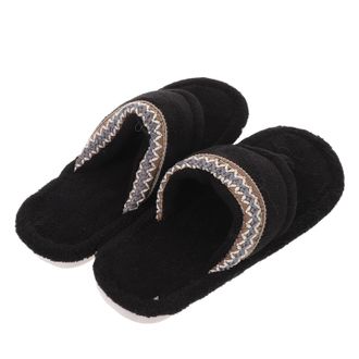 Vosarea Cozy Warm Thong Slippers for Women Thick Sole Insulated Bedroom Footwear Lightweight Indoor Summer House Sandals Non-slip Black