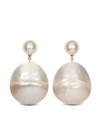Jennifer Behr Nerine earrings - women - Steel/Mother of Pearl - One Size - Neutrals