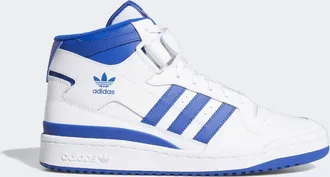 adidas Originals Unisex Forum Mid Shoes - White/Blue Leather - Size UK 4.5