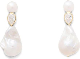 Completedworks pearl-embellished drop earrings - women - Gold Plated - One Size - White