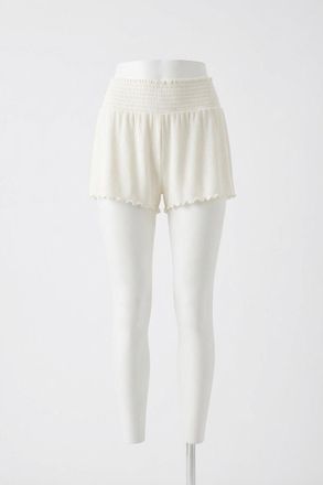 Z Supply Dawn Smocked Rib Short In White Shell