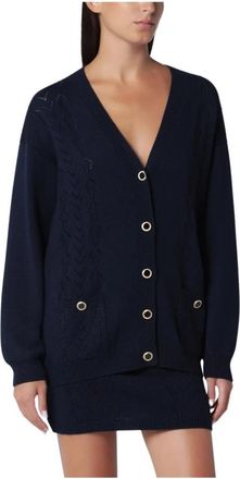 Alessandra Rich Gebreide Cardigan - Dames - Vesten - Blauw - XS - Truien & Vesten
