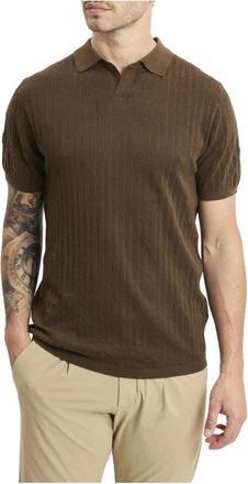 People of Shibuya Polo met open kraag - Heren - Polos - Bruin - 2XL - Katoen - Tops