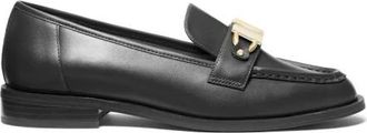 Michael Kors Schoenen, Dames, Zwart, 38 1/2 EU, Leer, Stijlvolle Loafers