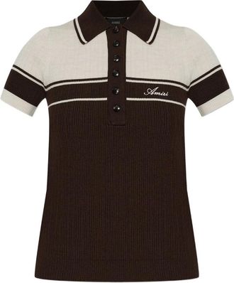 Amiri Logo-embroidered Striped Polo Shirt