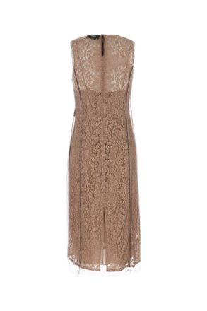 Fendi Womens Biscuit Lace Dress Pink Abiti