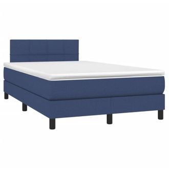 vidaXL Cama Box Spring Con Colch&oacute;n Tela Azul 120x190 Cm Vidaxl
