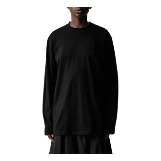 Yohji Yamamoto Tops, Dames, Zwart, 2Xs, Katoen, U LS Tee