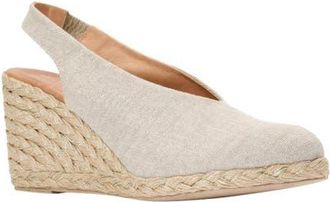Andr&eacute; Assous Pamala Slingback Espadrille Platform Wedge Pump in Hemp Glitter at Nordstrom, Size 10