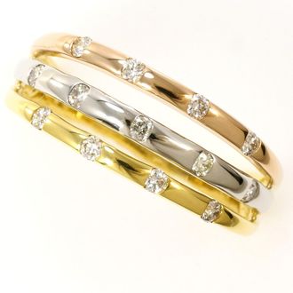 C&A Pink Gold Platinum Yellow Gold Yellow Gold (18K) Pink Gold (18K) Platinum 900 Band Ring (Pre-Owned)