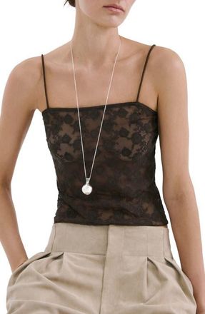 Mango Floral Lace Camisole in Khaki Green at Nordstrom, Size X-Small
