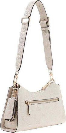 Guess Womens Shoulder Bag Off White Logo Polyurethane - Shoulder-Bags