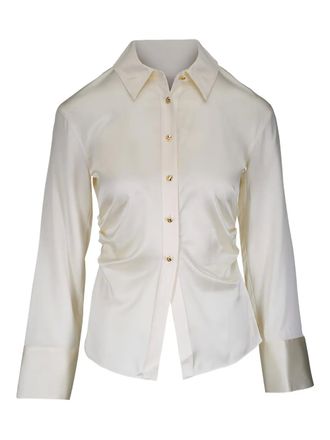 Veronica Beard Shiona buttoned top - women - Silk/Viscose/Spandex/Elastane - 10 - Neutrals