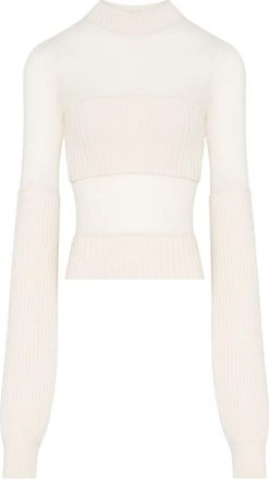 Jean Paul Gaultier Maglione in lana a coste - Toni neutri