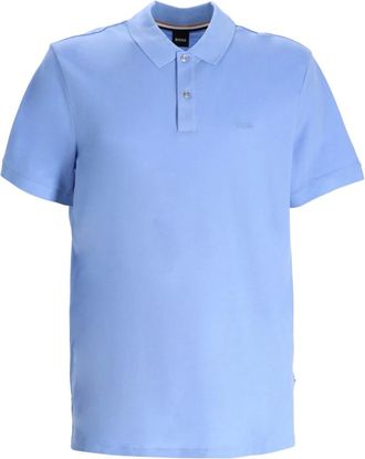 HUGO BOSS Tops, Heren, Blauw, S, Katoen, Pima Katoenen Polo Shirt