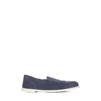 John Lobb Blue Suede Loafer Shoes - male - John Lobb - Loafers - Blue - 7 UK - Shoes