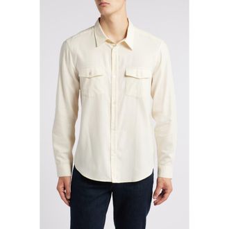 Frame Denim Cotton & Merino Wool Button-Up Shirt in Off White at Nordstrom Rack, Size X-Small