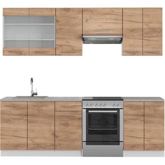 Vicco Mueble De Cocina Fame-line, Oro Potencia Roble/blanco, 240 Cm, Et M&aacute;rmol