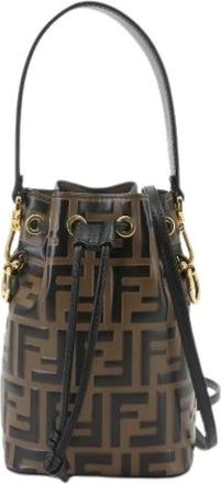 Fendi Pre-owned Zucca Bucket Bag - Dames - Vintage Tas - Bruin - ONE Size - Leer - Vintage