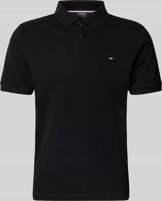 Daniel Hechter Regular Fit Poloshirt mit Logo-Stitching in Black, Gr&ouml;&szlig;e XXXL
