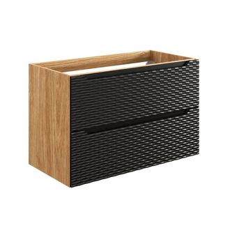 Petits Meubles Mueble bajo lavabo 90cm paneles de melamina y de mdf negro y madera