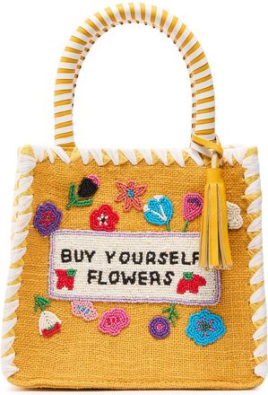 De Siena shoes DE Siena Bead-embellished Woven top Handle bag - Yellow - One Size