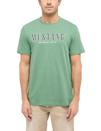 Mustang T-Shirt MUSTANG Style Austin, Herren, Gr. XXL, gr&uuml;n (schwarz ivy), Jersey, Obermaterial: 100% Baumwolle, bedruckt, unifarben, regular fit h&uuml;ftbedecken